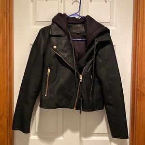 NWT Blank NYC faux leather hooded jacket